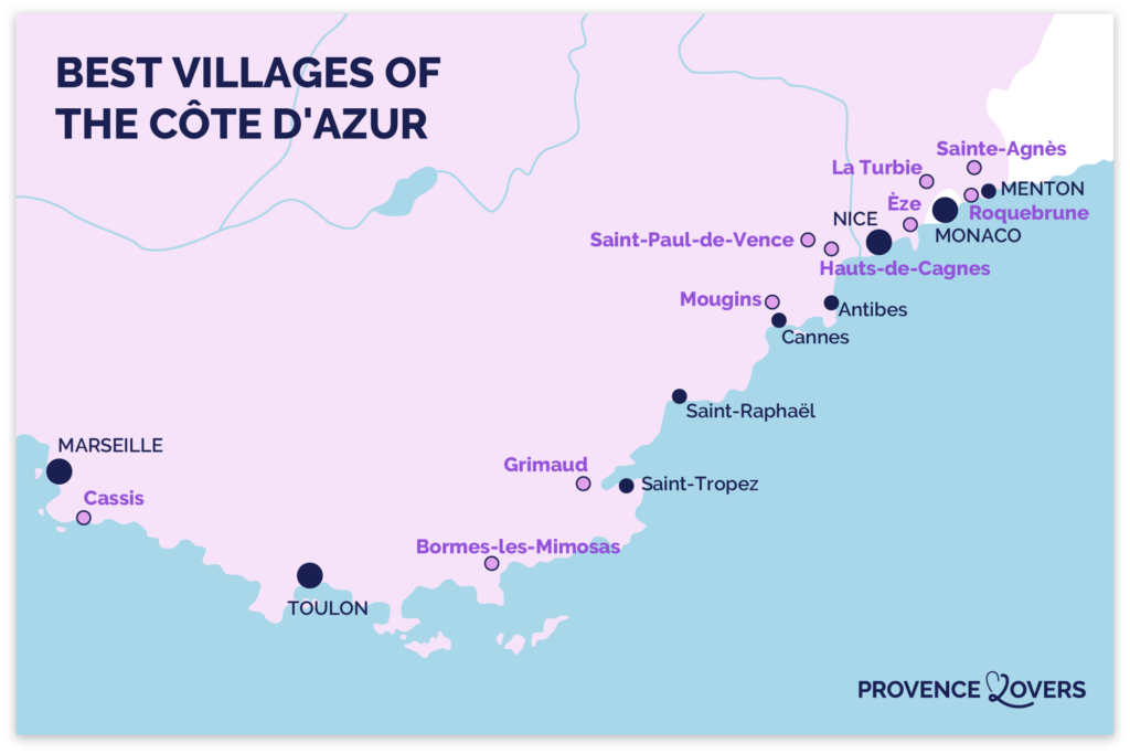 map best villages cote azur