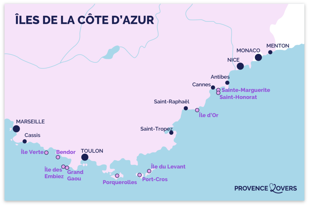 Carte de l'Île Sainte-Marguerite à Cannes