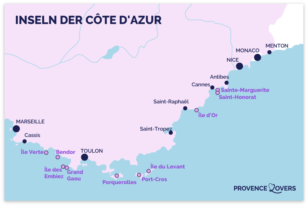 Karte Inseln Cote Azur Französische Riviera