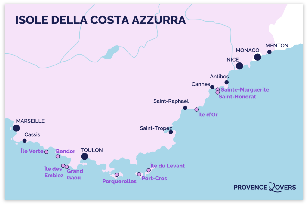 Mappa dell'Isola Sainte-Marguerite a Cannes