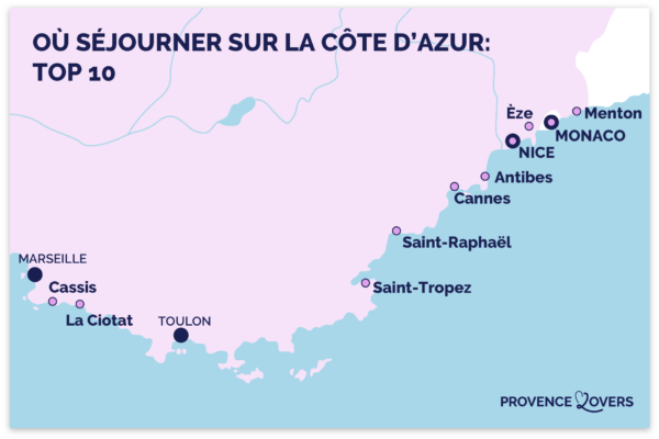 Où séjourner sur la Côte d'Azur (2025): 10 meilleures destinations
