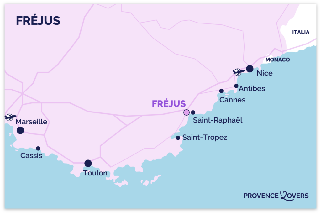 Karte Frejus cote azur