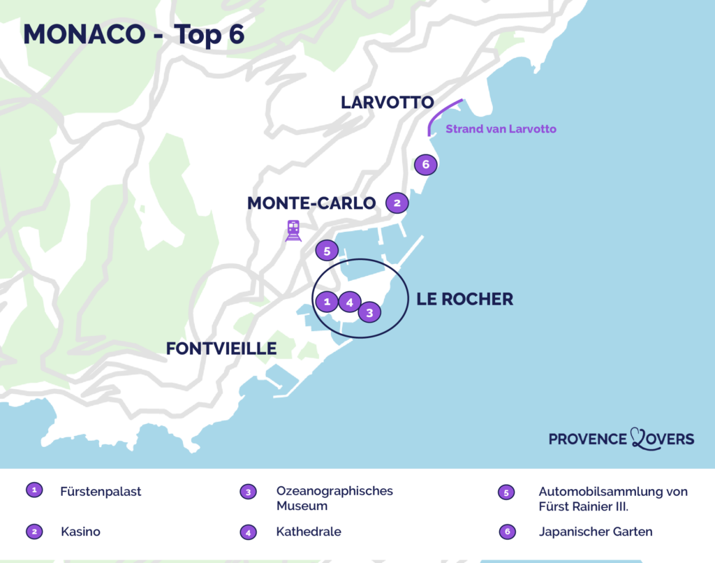 Karte Monaco Attraktionen