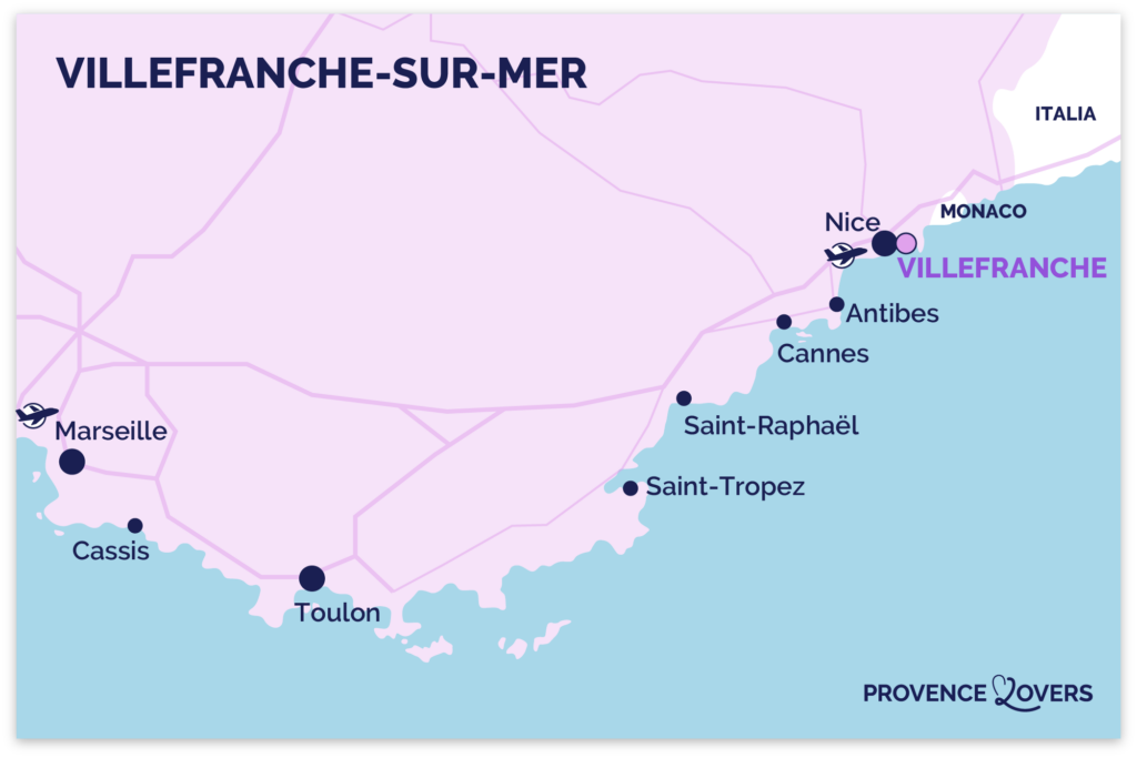 Karte Villefranche sur mer cote azur
