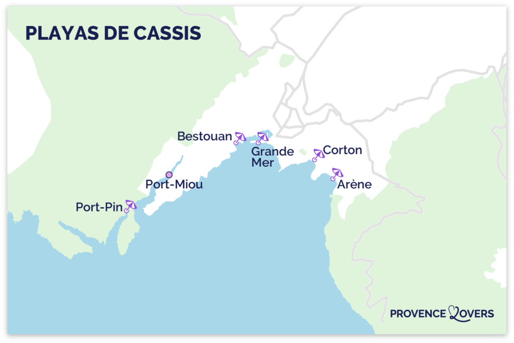 Mapa de la playa de Cassis