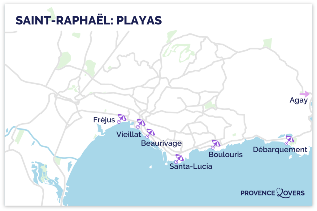 mapa de la playa saint raphael
