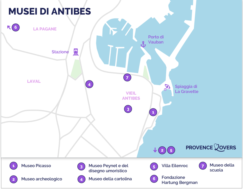 mappa dei migliori musei di antibes