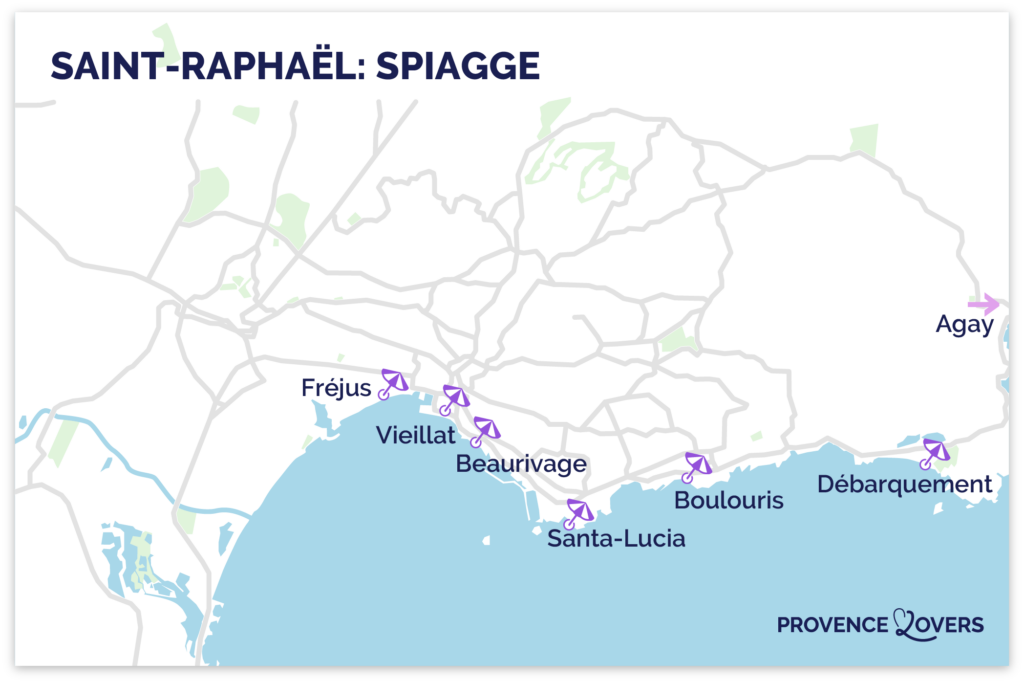 mappa della spiaggia di saint raphael