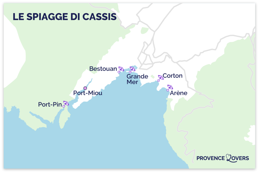 Mappa della spiaggia di Cassis