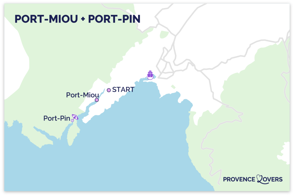 Karte Port-Miou Port-Pin Cassis