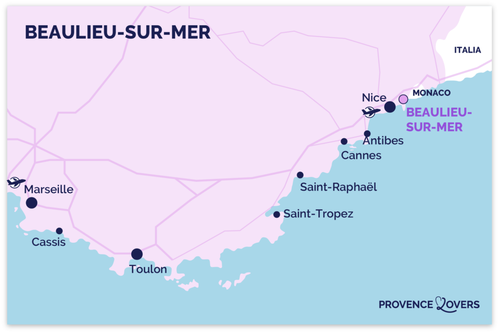 Beaulieu-sur-Mer Cote Azur kaart