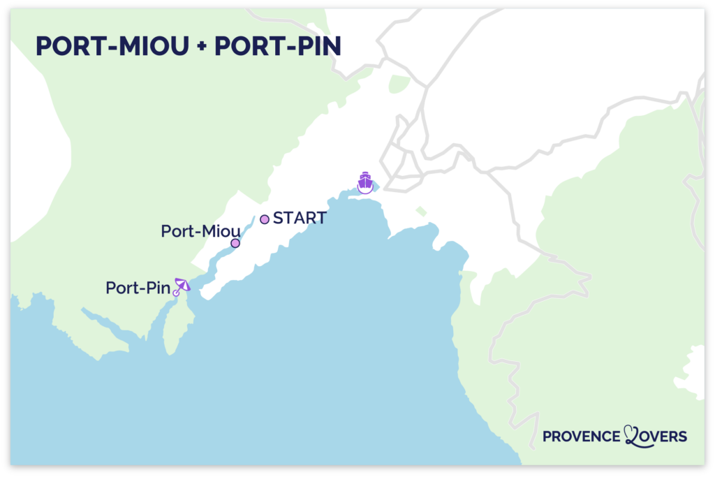 Port-Miou Port-Pin Cassis kaart