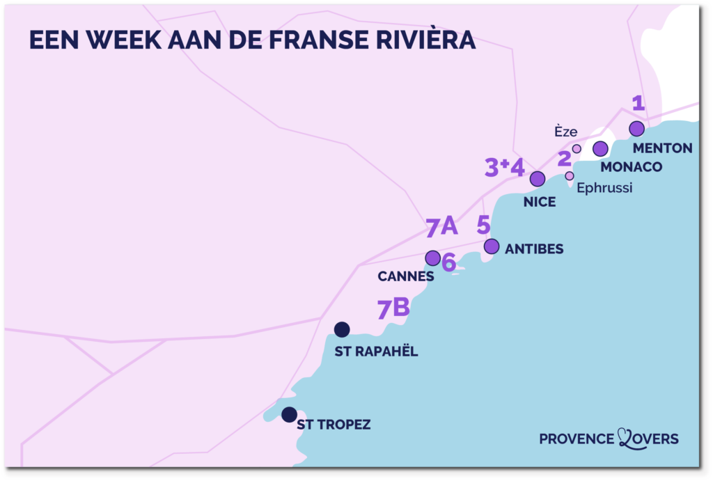 Carte une semaine cote azur