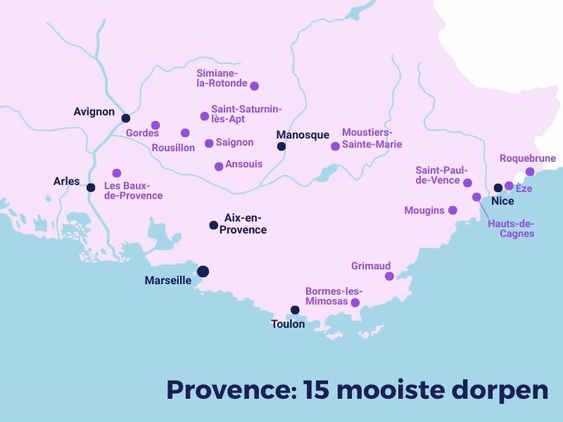 kaart beste dorpen Provence