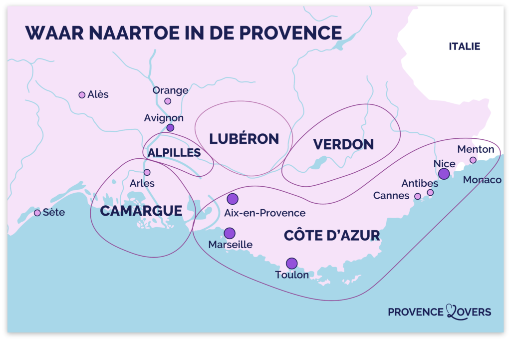 provence kaart beste bestemmingen om naartoe te gaan