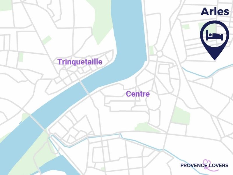 Stadtplan von Arles – Stadtteile oder Übernachtungsmöglichkeiten
