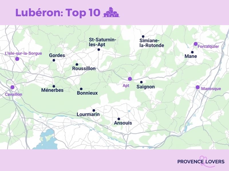 carte plus beaux villages Luberon