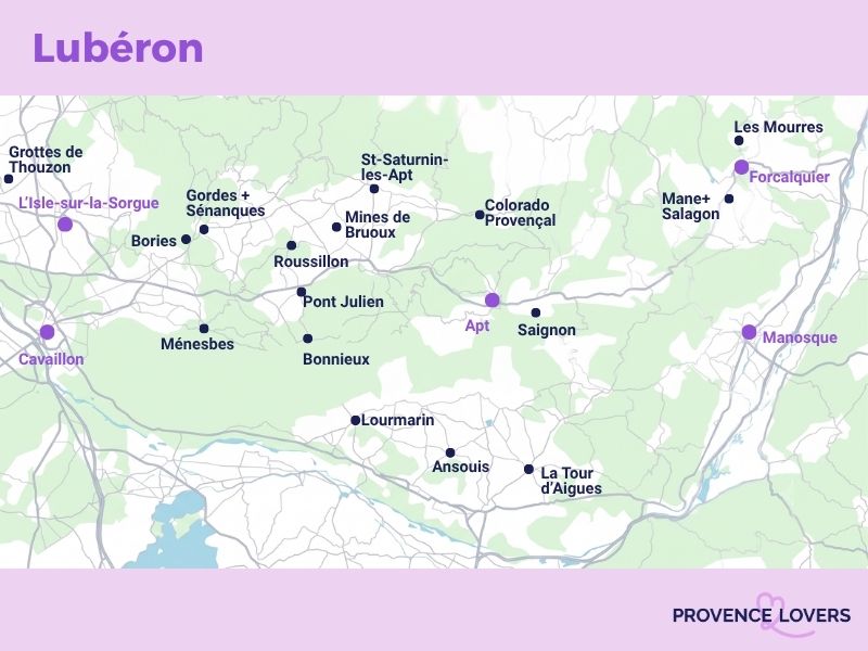 Karte: Was gibt es im Luberon zu unternehmen? Sehenswürdigkeiten, die Sie nicht verpassen sollten