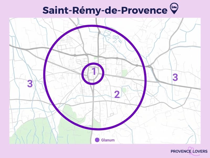Mappa dei migliori quartieri di Saint-Rémy-de-Provence in cui soggiornare